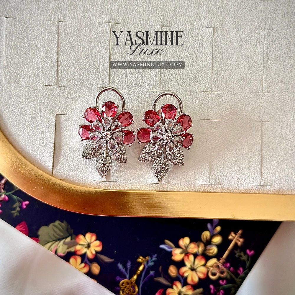Ruby Petal Earrings
