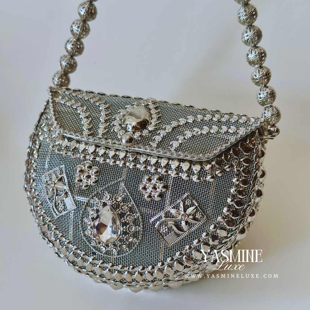 Silver Radiance Indian Clutch