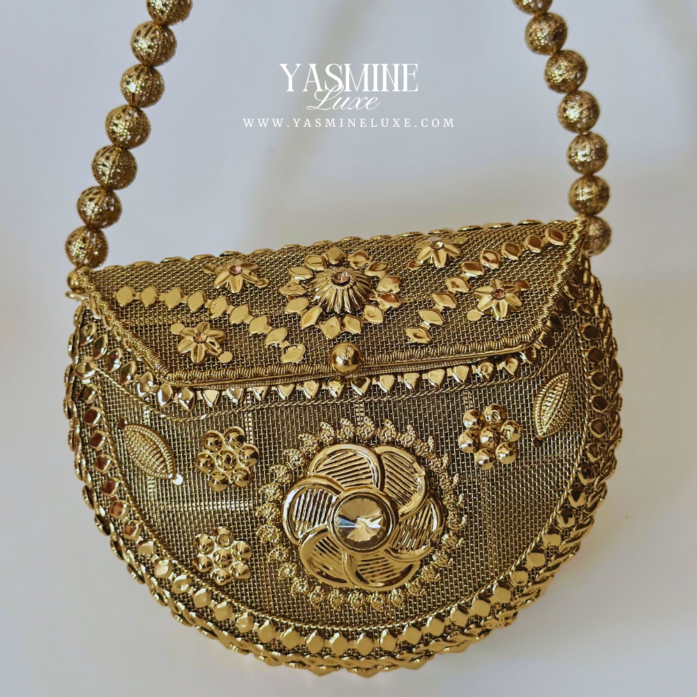 Aura Gold Indian Clutch