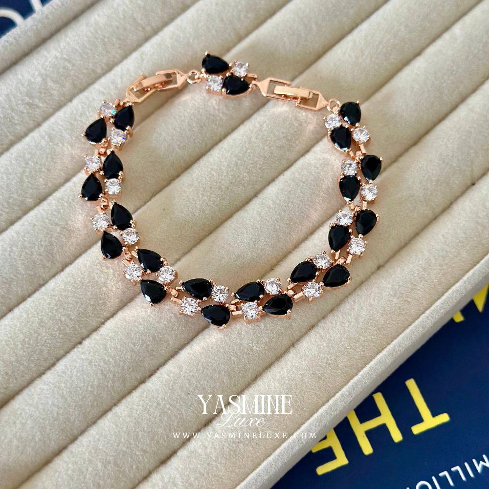 Black Teardrop Vine Bracelet