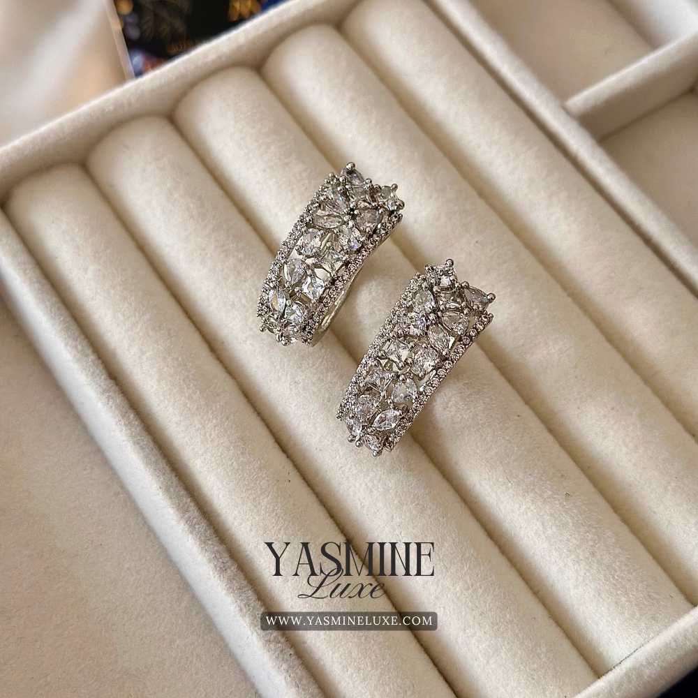 Diamond Drape Hoops