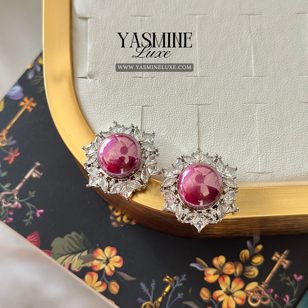 Fuchsia Burst Studs