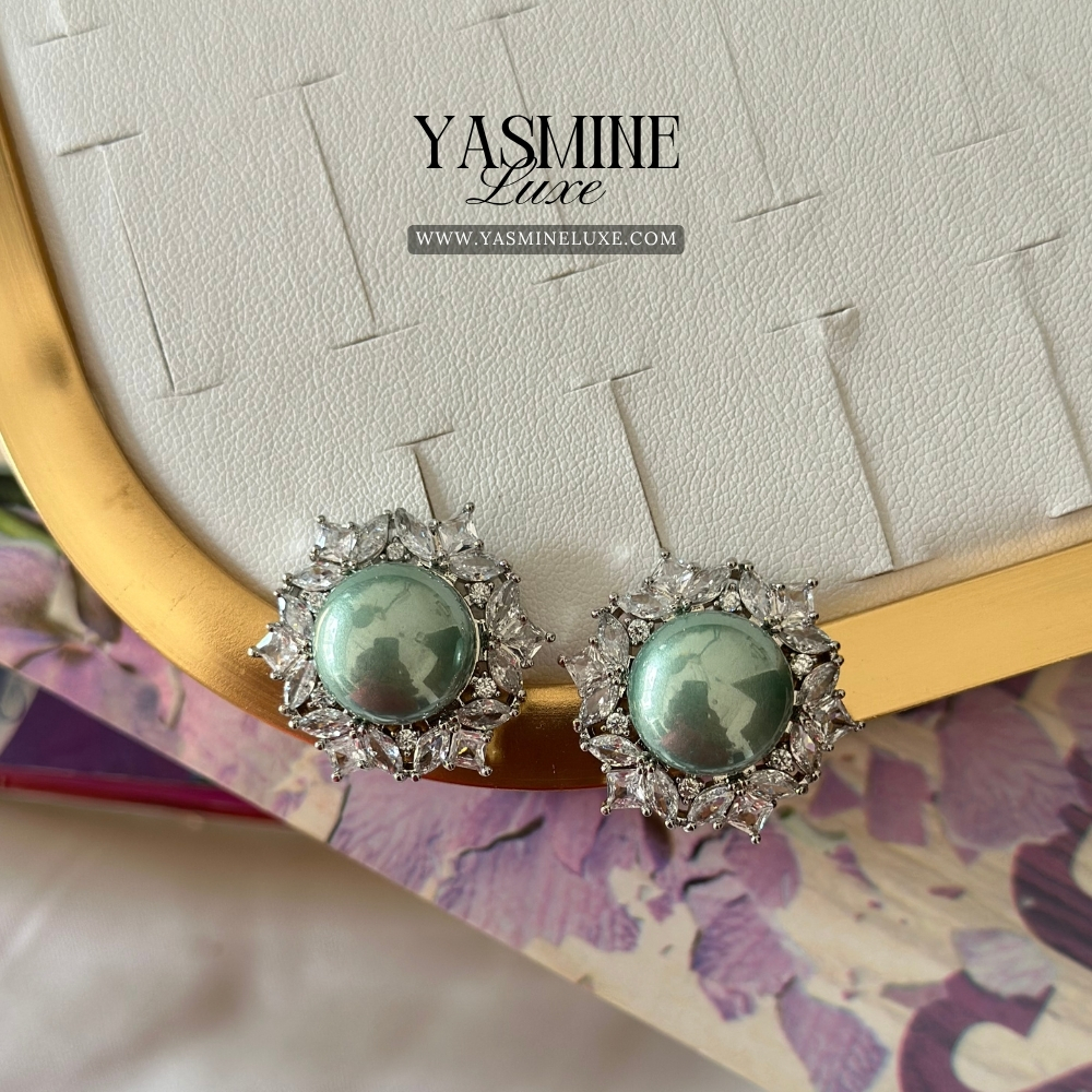 Mint Halo Studs