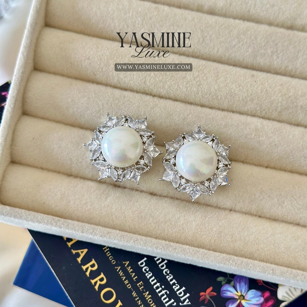 Lunar Pearl Sparkle Studs