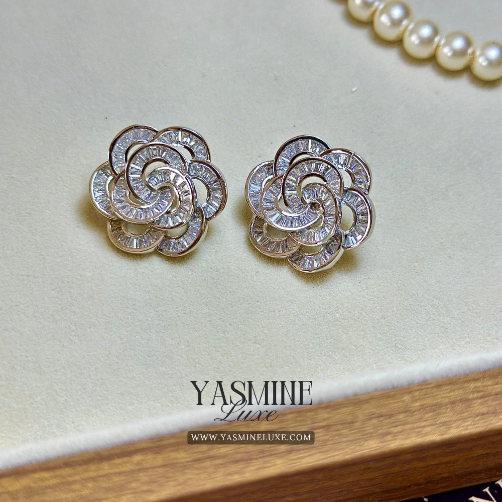 Rose Radiance Silver Studs