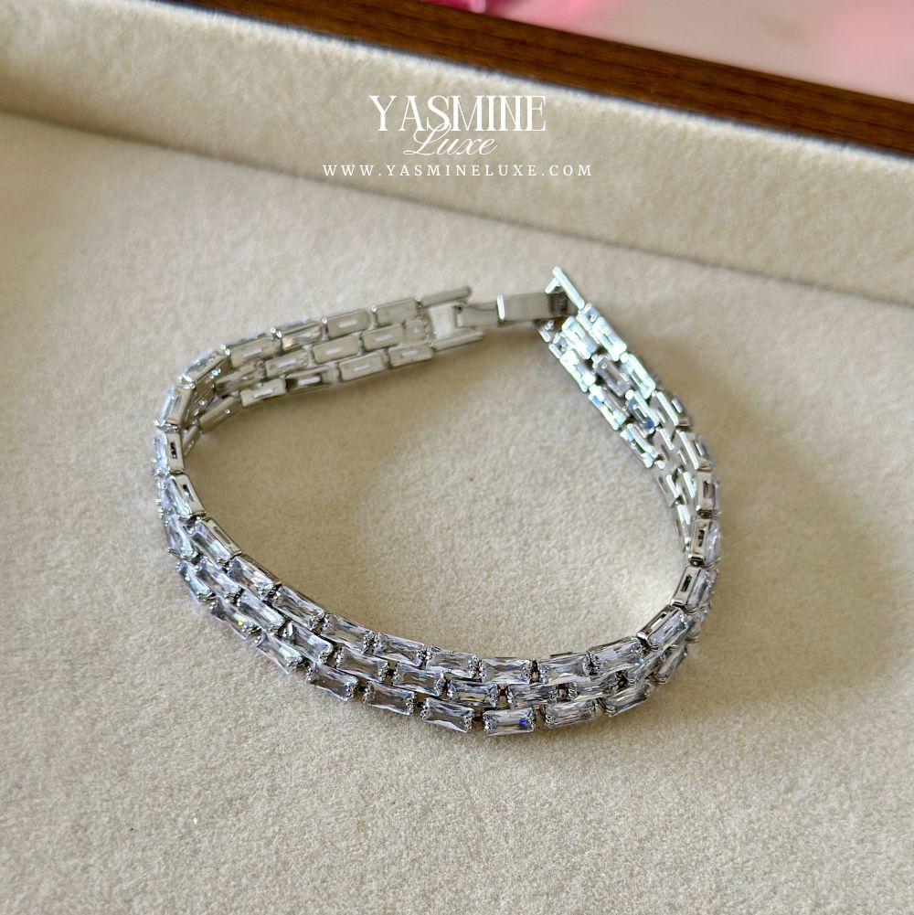 Silver Baguette Sparkle Bracelet