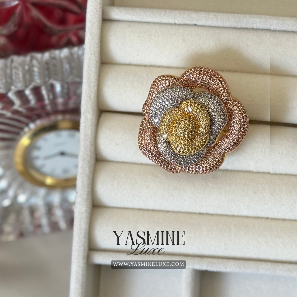Tri-Tone Floral Ring