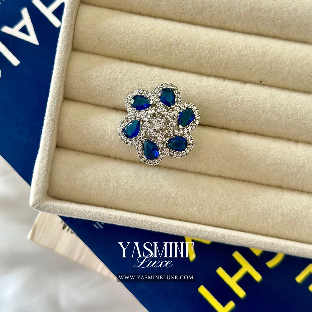 Sapphire Bloom Diamond Ring