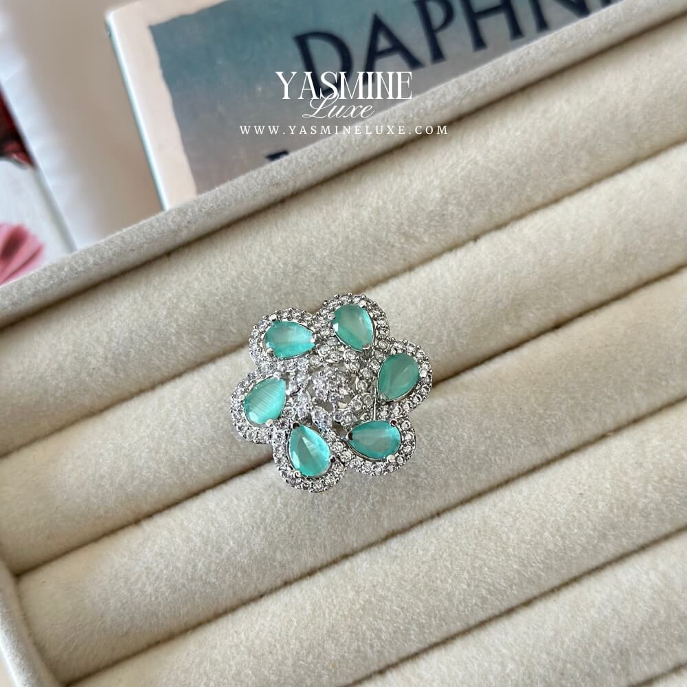 Aqua Blossom Ring