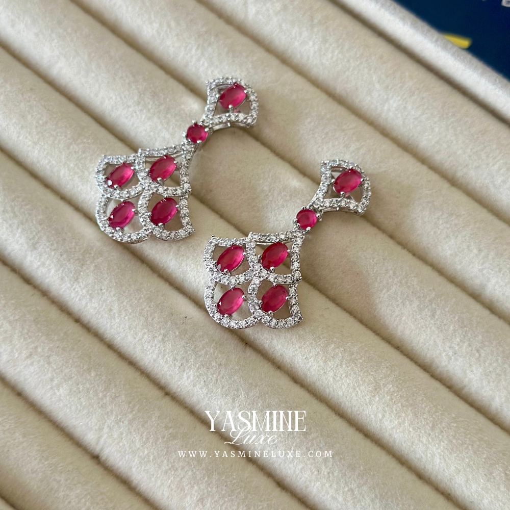 Crimson Lace Earrings