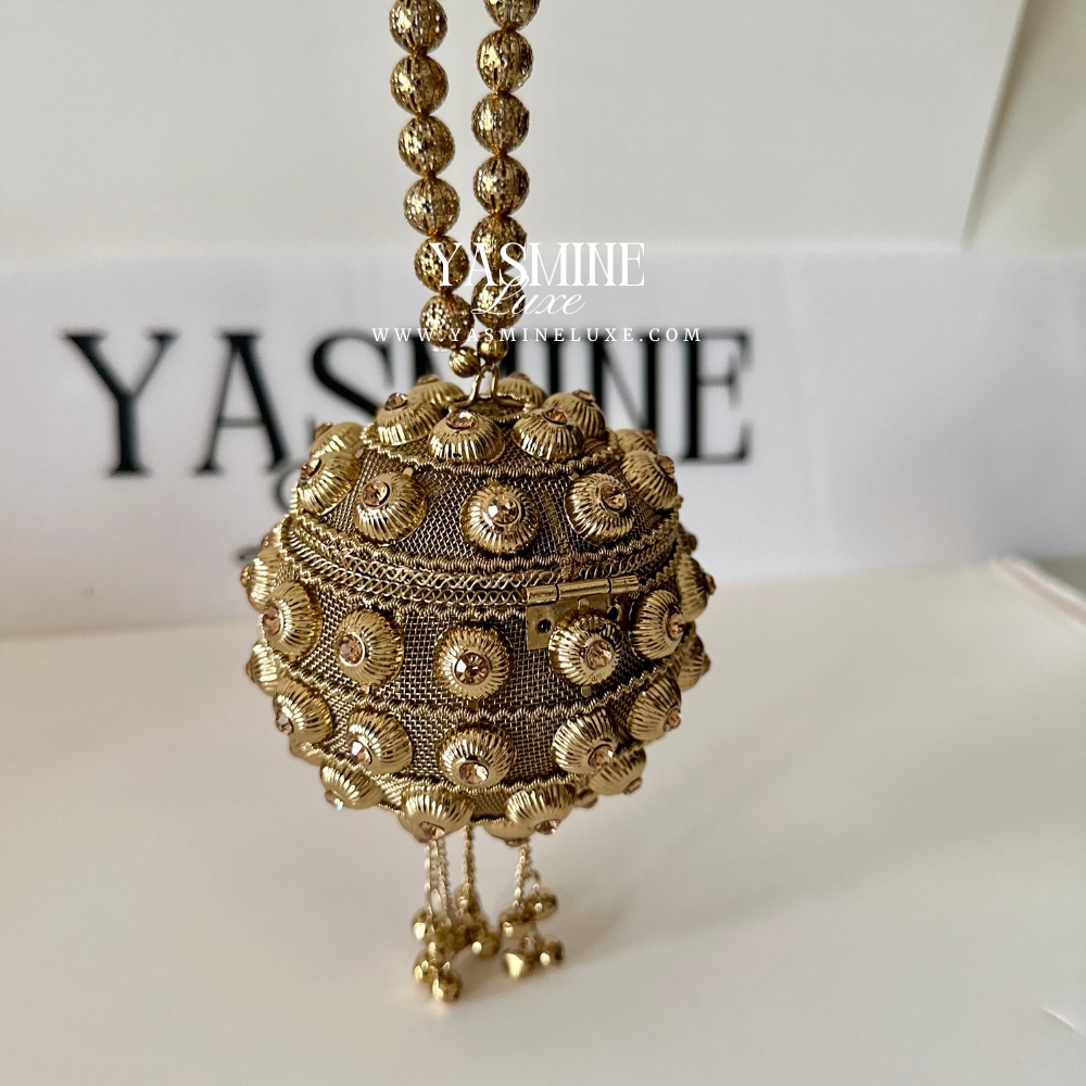 Gold Spherical Metal Clutch