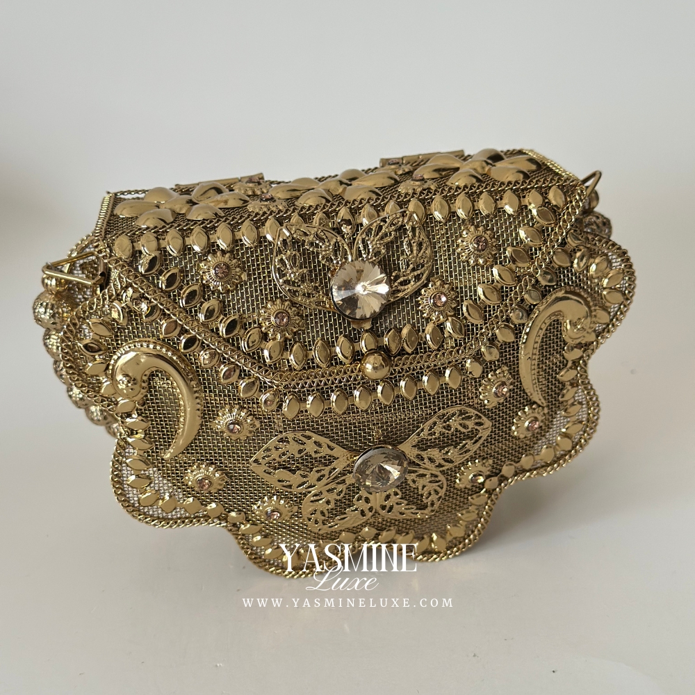 Gold Scalloped Filigree Clutch