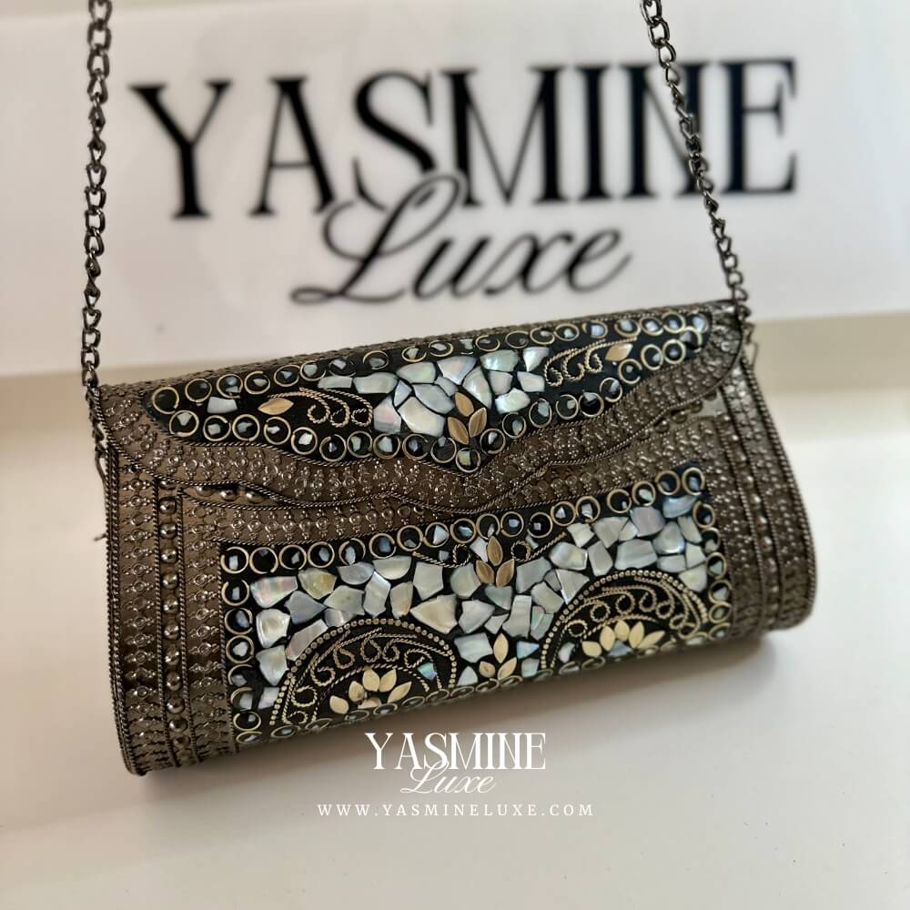 Luxe Pearl Mosaic Clutch