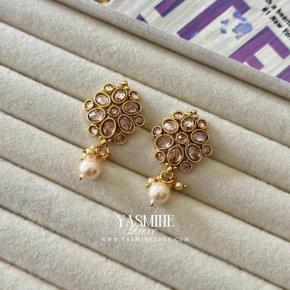 Moonstone Petal Earrings